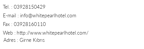 White Pearl Hotel telefon numaralar, faks, e-mail, posta adresi ve iletiim bilgileri